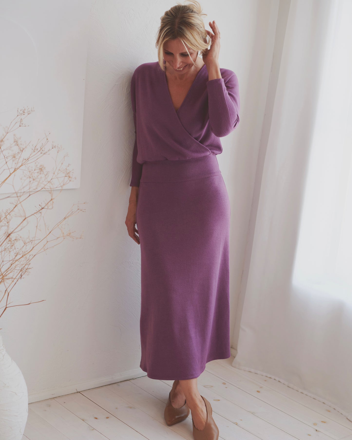 Átlapolós kötött ruha